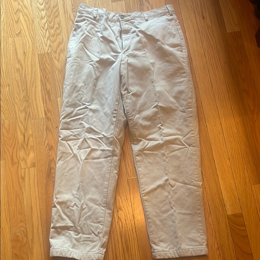 L.L. Bean lined Tan khaki Classic Cotton Blend